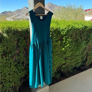 L.L. Bean Teal vintage Midi Dress